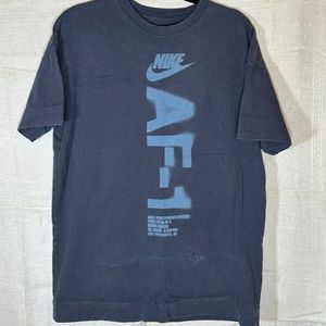 Air Force 1 graphic Nike Tee Mens LG Blue Short Sleeve Crew neck 100% Cotton